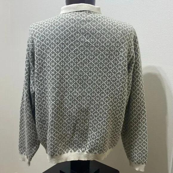 L.L. Bean Men's Pullover Collared SweaterDiamond Pattern Size X Large - Picture 7 of 10